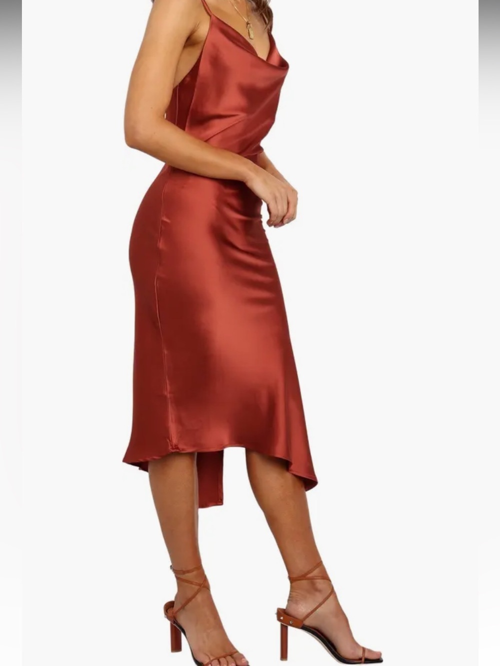 Petal & Pup Cyprus Satin Slipdress Color Rust Size 4 - Picture 2 of 13